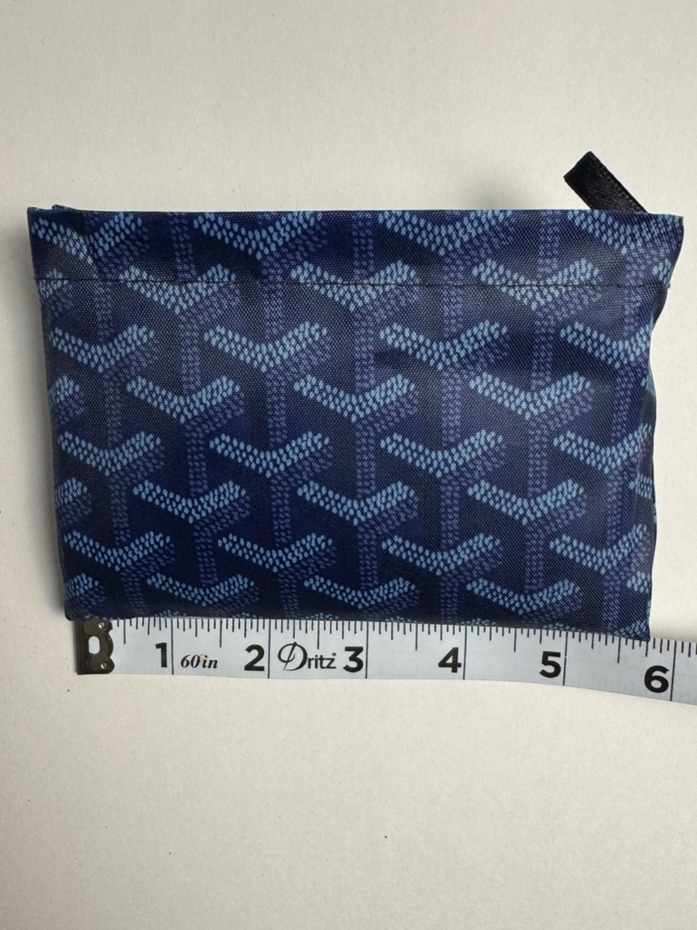Geometric print reusable nylon shopping tote bag in Blue